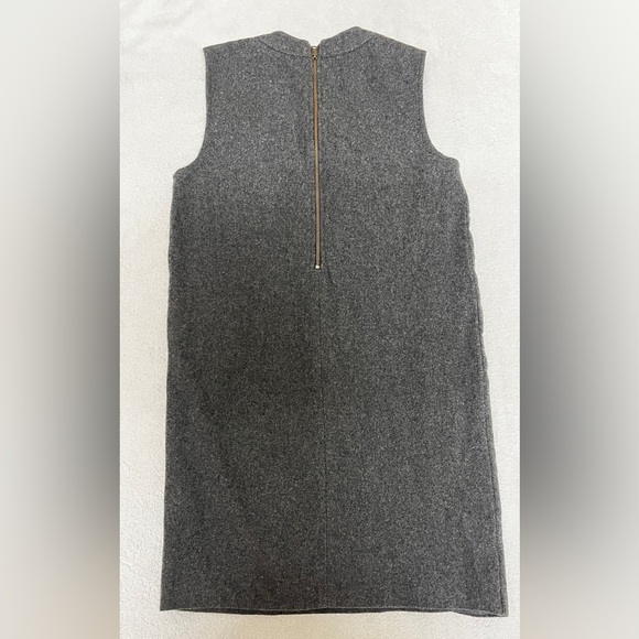 Jo No Fui Wool Blend Sleeveless Tank Dress in Gray With Side Fringe Professional - Picture 3 of 9